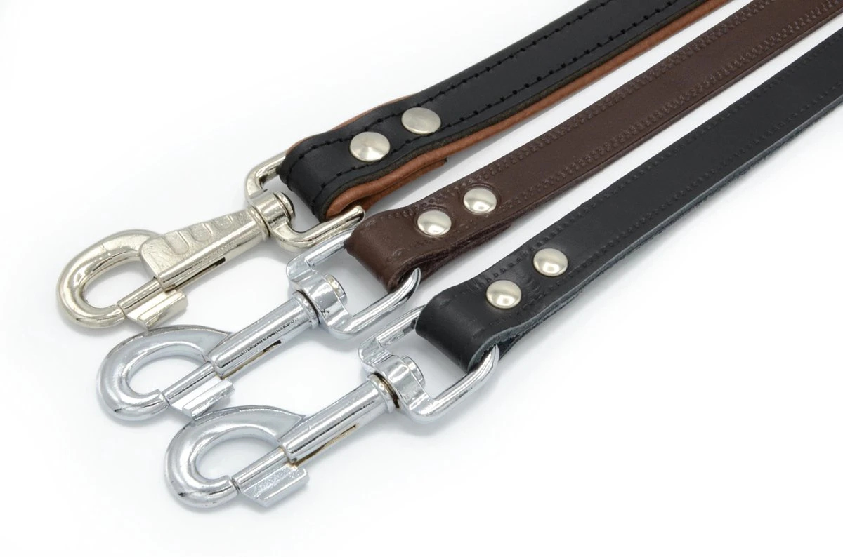 Hondenriem Leer - 2 Meter - Zwart - Hoge Kwaliteit Leer - Lederen Hondenriem - Ambachtelijk Gemaakt In Portugal - Afbeelding 3