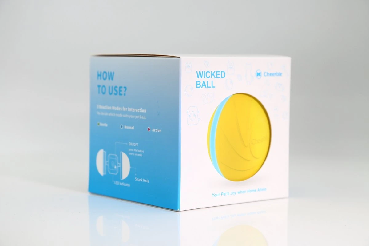 Cheerble Wicked Ball W1| Geel| Zelf Rollende Bal Voor Honden | 3 Automatische Speelmodi | Interactief En Intelligentie Hondenspeelgoed | Hondenspeeltje| USB Oplaadbaar - Afbeelding 9