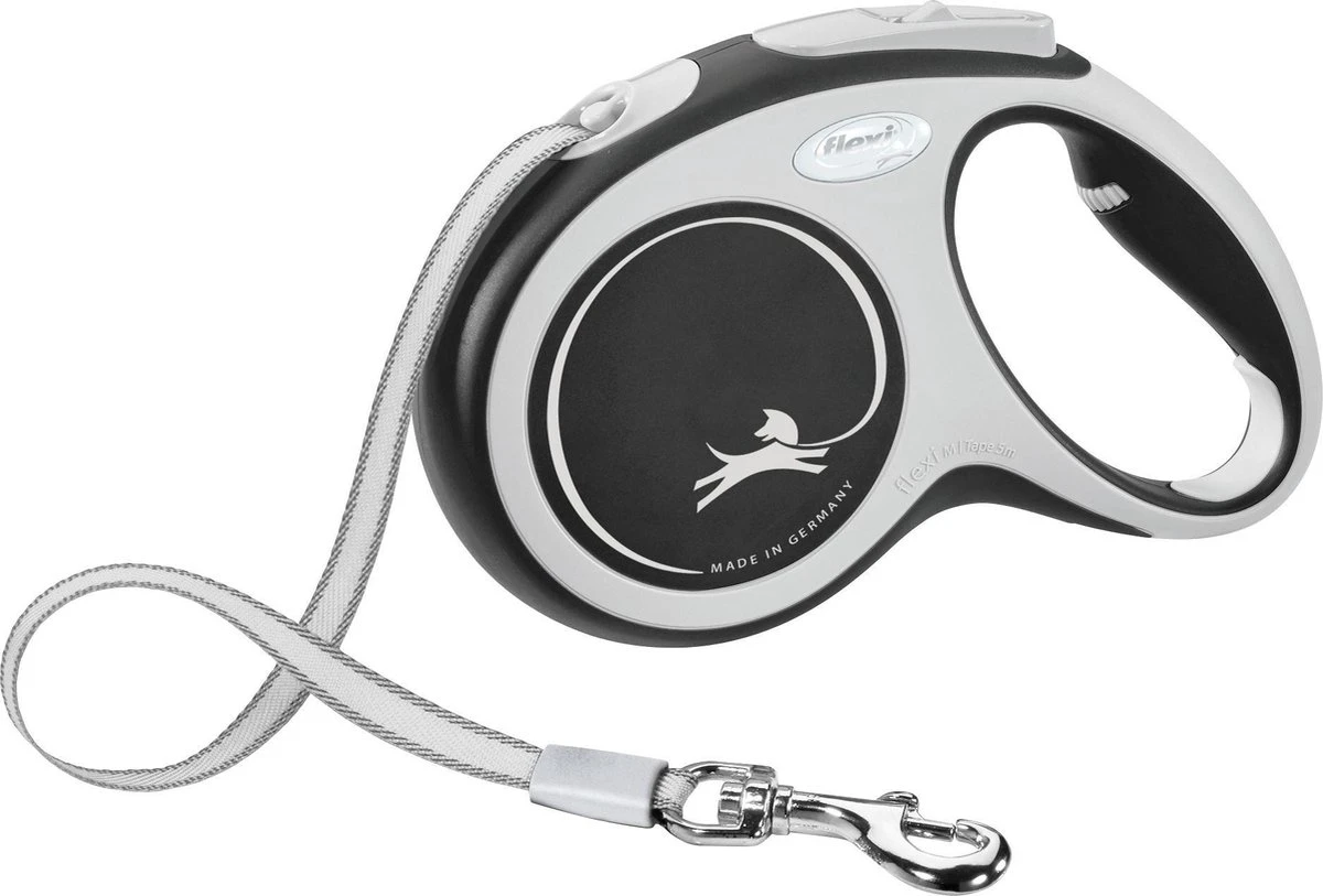 Flexi Rollijn New Comfort Tape M 5 M - Hondenriem - Zwart&Lichtgrijs - Afbeelding 5