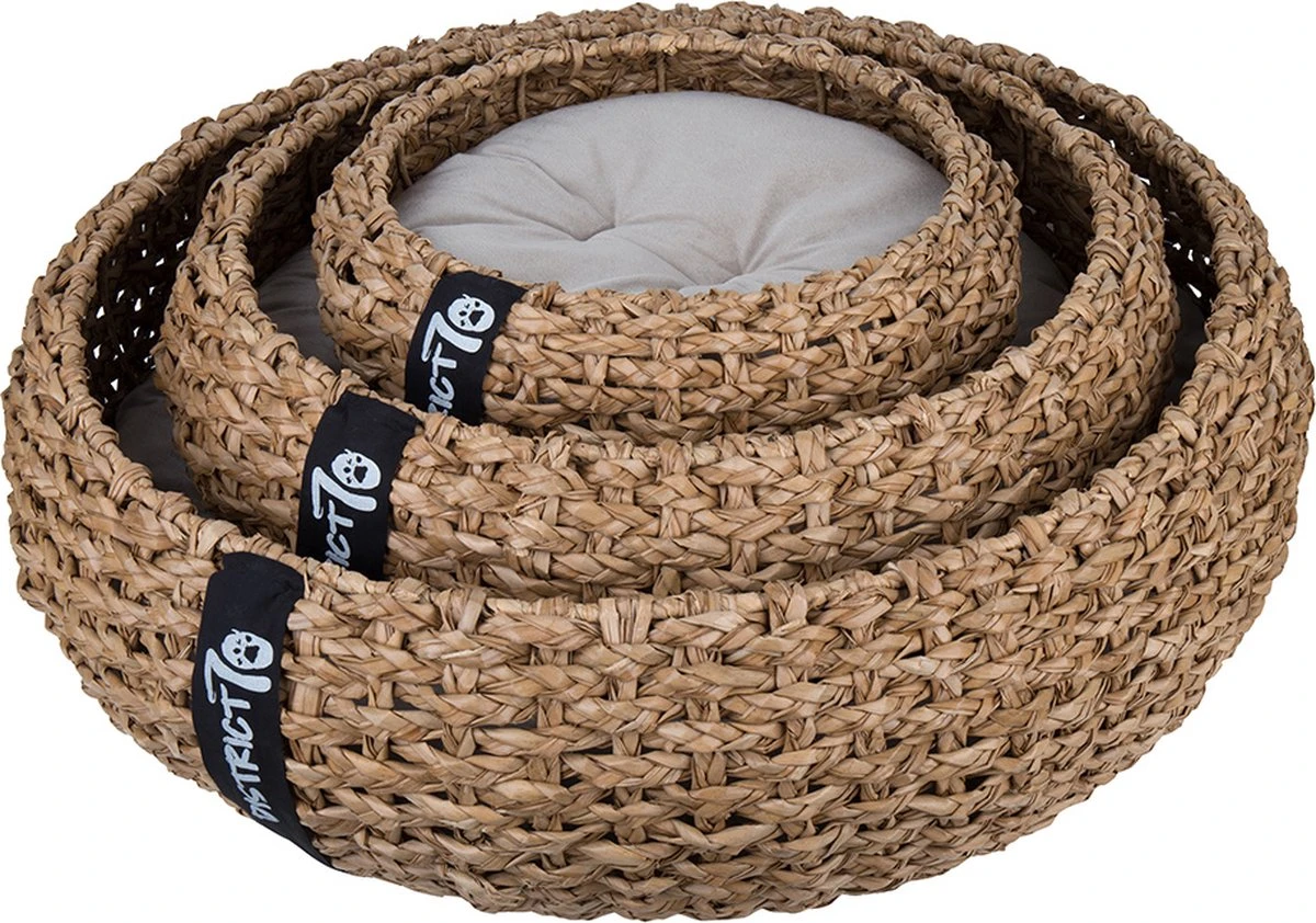District 70 COCOON - Luxe Hondenmand Van Duurzaam Hoogwaardig Riet Met Zacht Kussen - Maten S/M/L - Large - Afbeelding 19