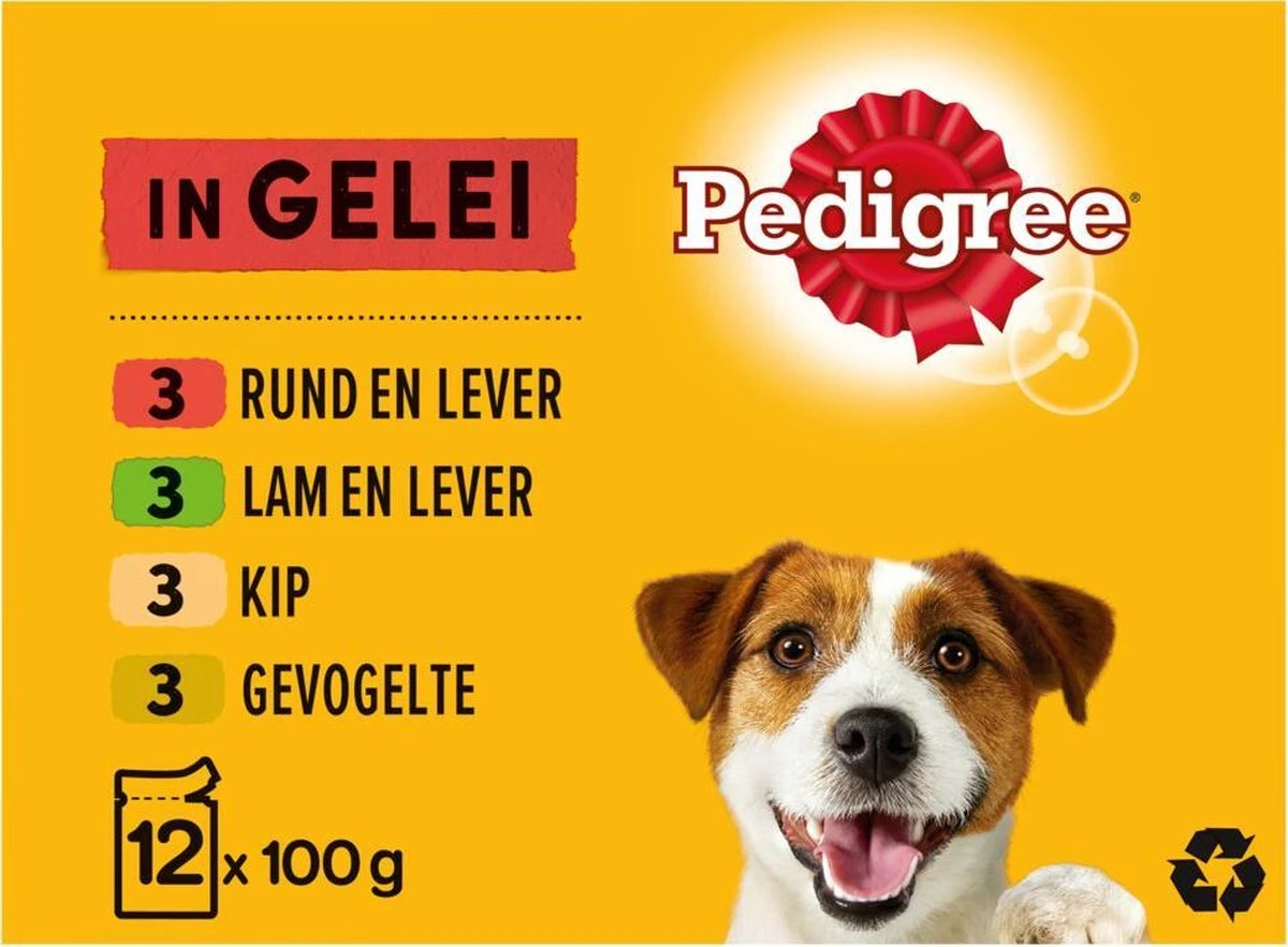 Pedigree Adult Honden Natvoer - Vlees & Gevogelte In Gelei - 4 X 6 Stuks - Afbeelding 2