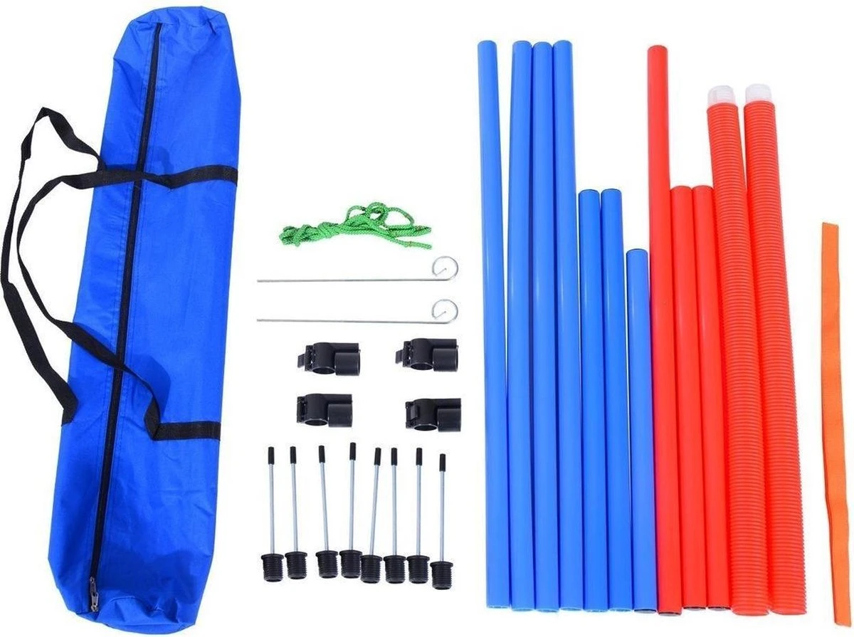 Merkloos Honden Agility Set - 23-delig - Agility Voor De Hond - Agility - Honden Parcours - Honden Training - Rood/Blauw - Afbeelding 6