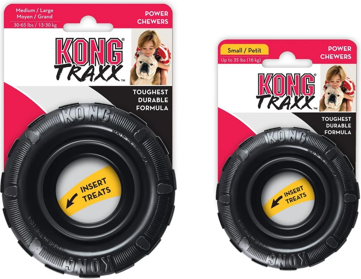 Kong Traxx Hondenspeelgoed - Rubber - M/L- Zwart - Afbeelding 8