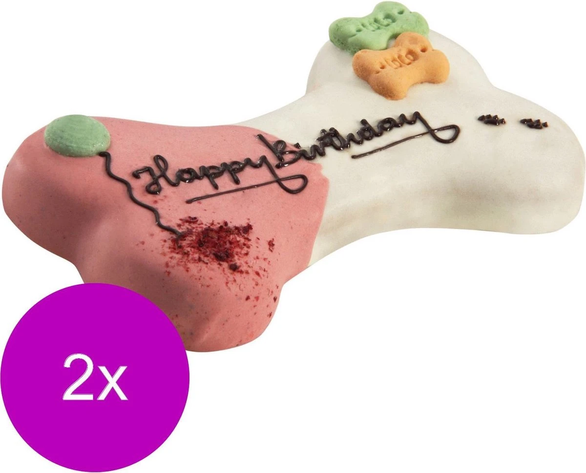Lolo Pets Cake For Dog Happy Birthday 250 G - Hondensnacks - 2 X Bosvruchten