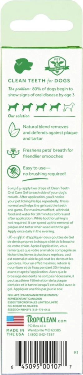 Tropiclean Fresh Breath Clean Teeth Oral Care Gel - Gebitsverzorging - Mint 59 Ml - Afbeelding 2