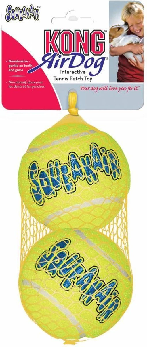 Kong Air Squacker Tennisbal - Hondenspeelgoed - Geel - M - Ø7,1 Cm - Afbeelding 14