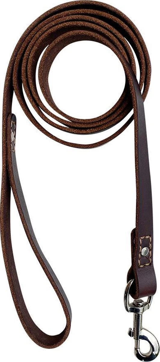 Hondenriem - 180 Cm – Bruine Riem - Leren Hondenriem Met Stiksels – 100% Volnerfleer - Hond - Afbeelding 3