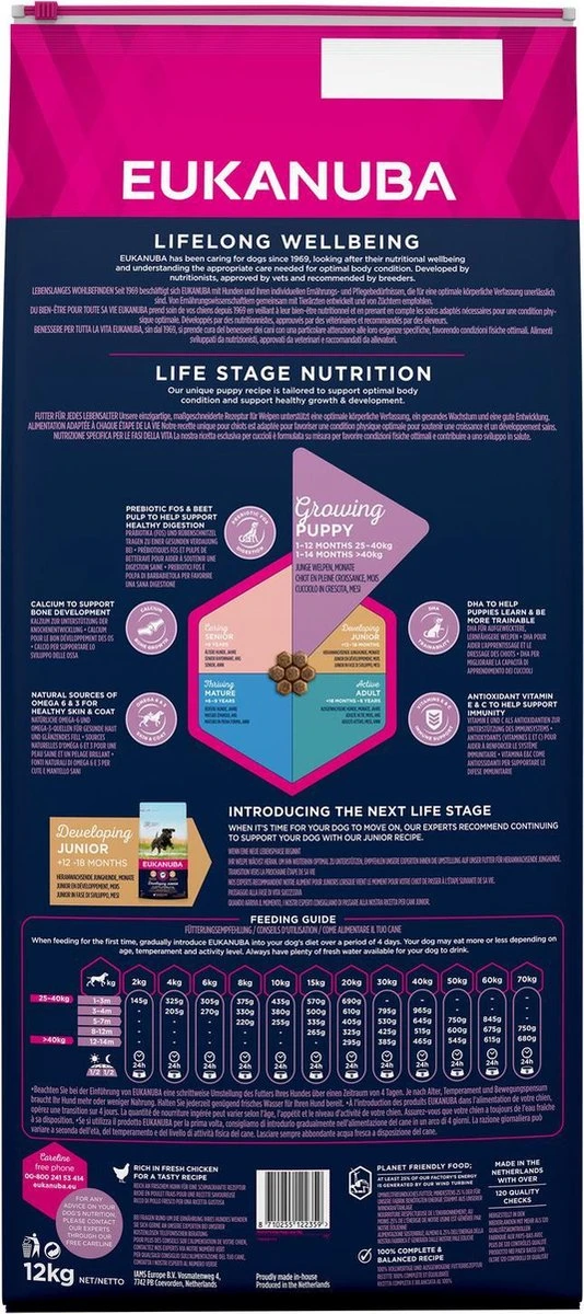 Eukanuba Dog Puppy & Junior - Grote Rassen - Kip - Droogvoer - 12 Kg - Afbeelding 5