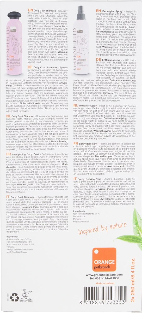 Greenfields Labradoodle Vacht Verzorgingsset - Shampoo En Anti-Klit Spray Voor Langharige Of Krullende Vacht - Afbeelding 12
