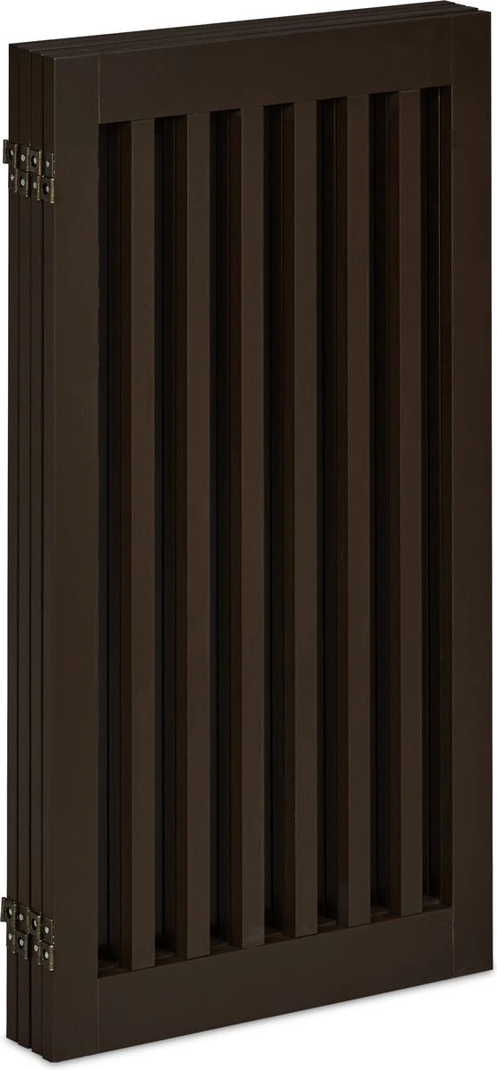 Relaxdays Veiligheidshekje Hout - 92 Cm Hoog - Kinderhek - Hondenhek - Inklapbaar - Bruin - 4 Panelen - Afbeelding 2