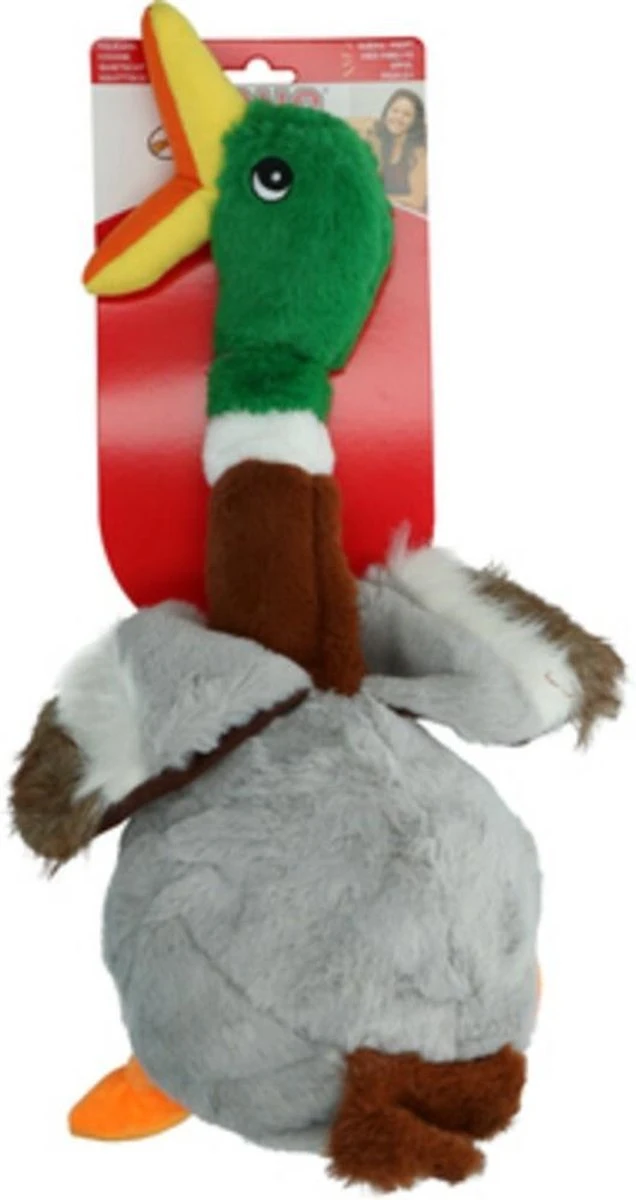 Kong Shakers Honkers Duck - Hondenspeelgoed - Grijs Bruin Groen Large - Afbeelding 2