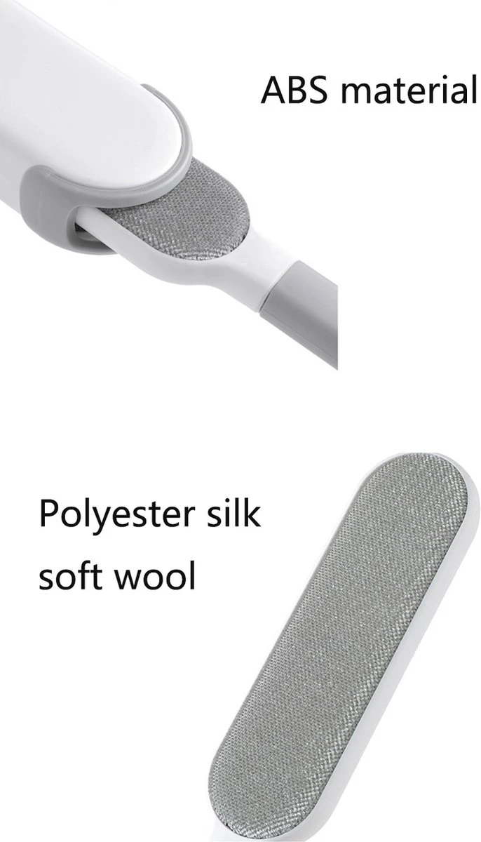 IGOODS - Pet Hair Remover - Hond & Kat Roller Brush - Dubbelzijdig Bont Ontharingsgereedschap Met Zelfreinigende Basis - Reismaatborstel - Voor Kleding - Bank - Tapijt - Autostoel GRIJS - Afbeelding 3