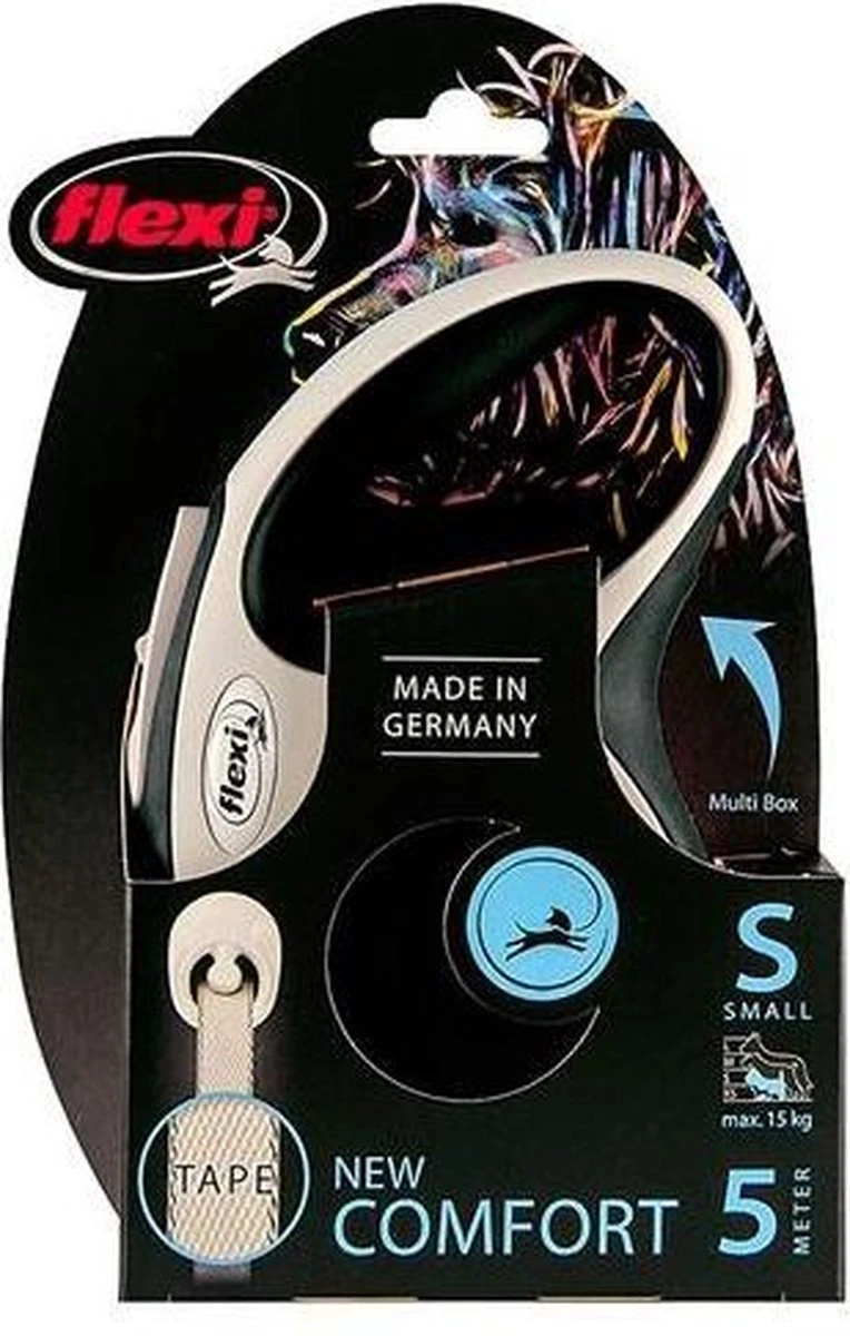 Flexi Rollijn New Comfort Tape L 8 M - Hondenriem - Zwart&Lichtgrijs - Afbeelding 8