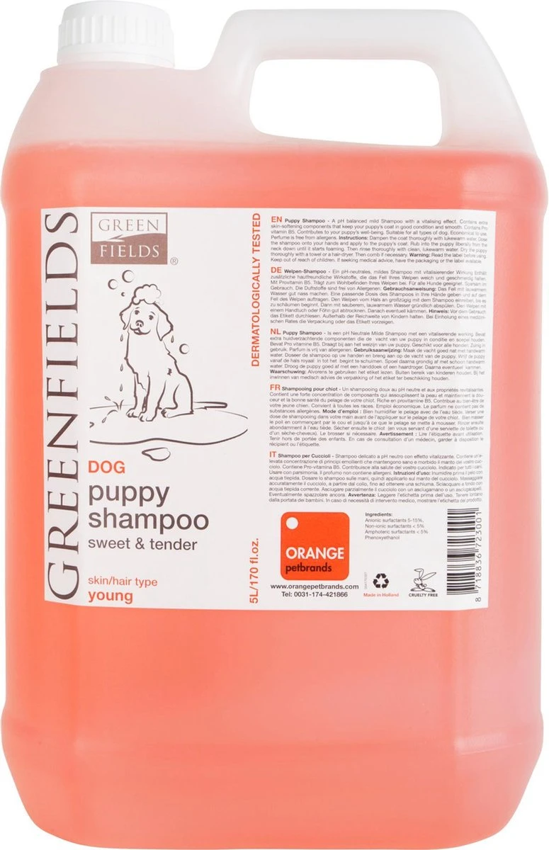 Greenfields - Milde Hondenshampoo Puppy - Zachte Shampoo Met Babypoeder Geur - Inhoud 270 Ml Of 5 Liter - 270 Ml - Afbeelding 4