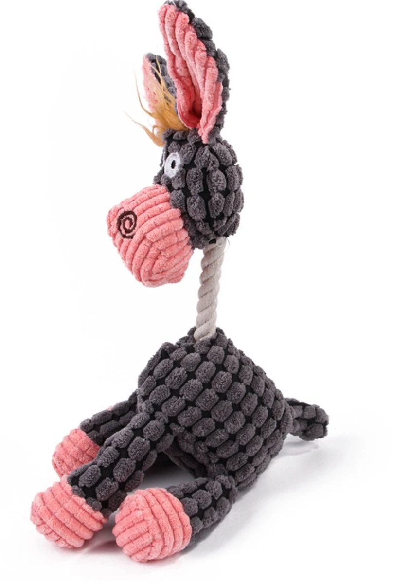 Honden Knuffel - Set Van 2 - Hondenspeelgoed Met Piep - Honden En Katten - Ezel En Giraf - Sellaio - Afbeelding 2