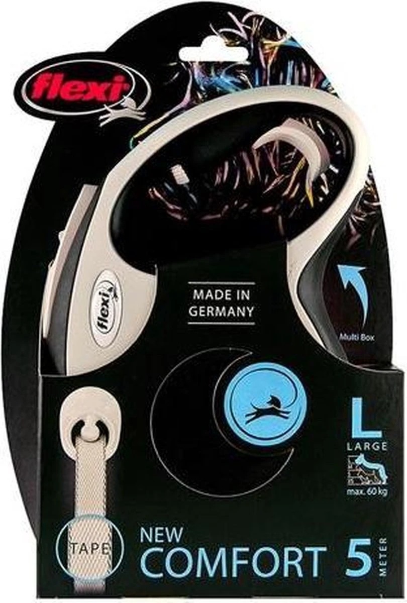 Flexi Rollijn New Comfort Tape L 8 M - Hondenriem - Zwart&Lichtgrijs - Afbeelding 12