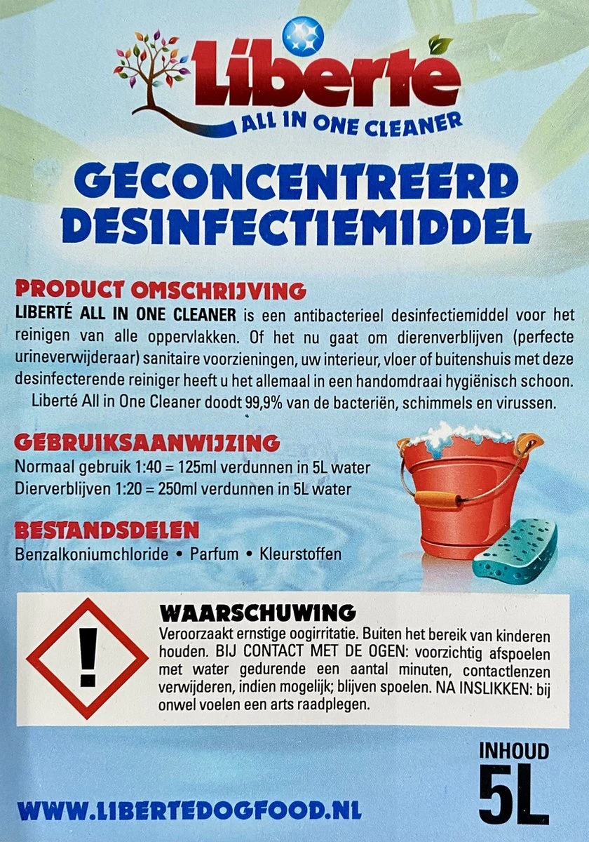 Geurverwijderaar - Liberté All In One Cleaner - Desinfectie - Dieren - Huis - Auto - Kantoor - Schoonmaakmiddel - 5L - Provence Lavender - Afbeelding 3