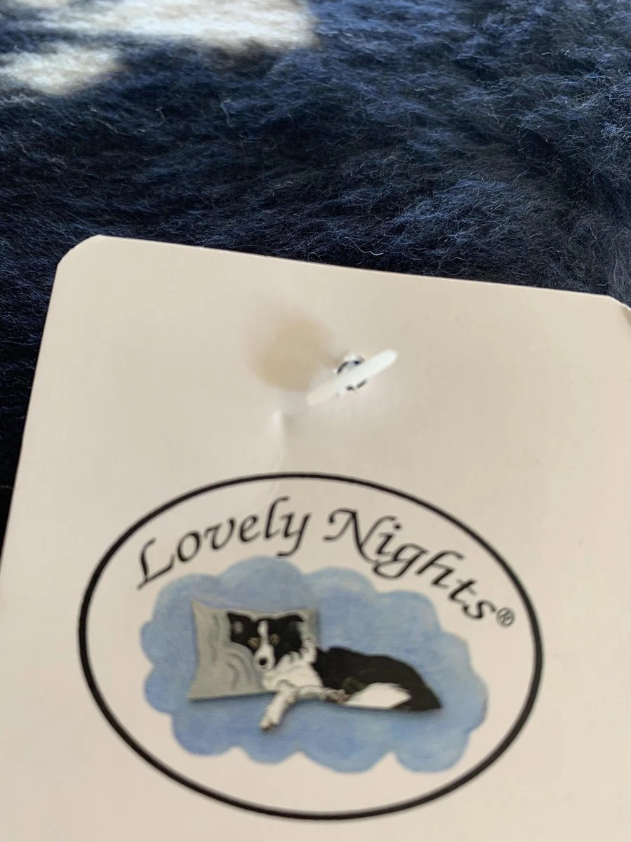 Lovely Nights Vetbed/kleed Blue With 2 Color Print Paw Met Bies 120x75 Rechthoek - Afbeelding 2