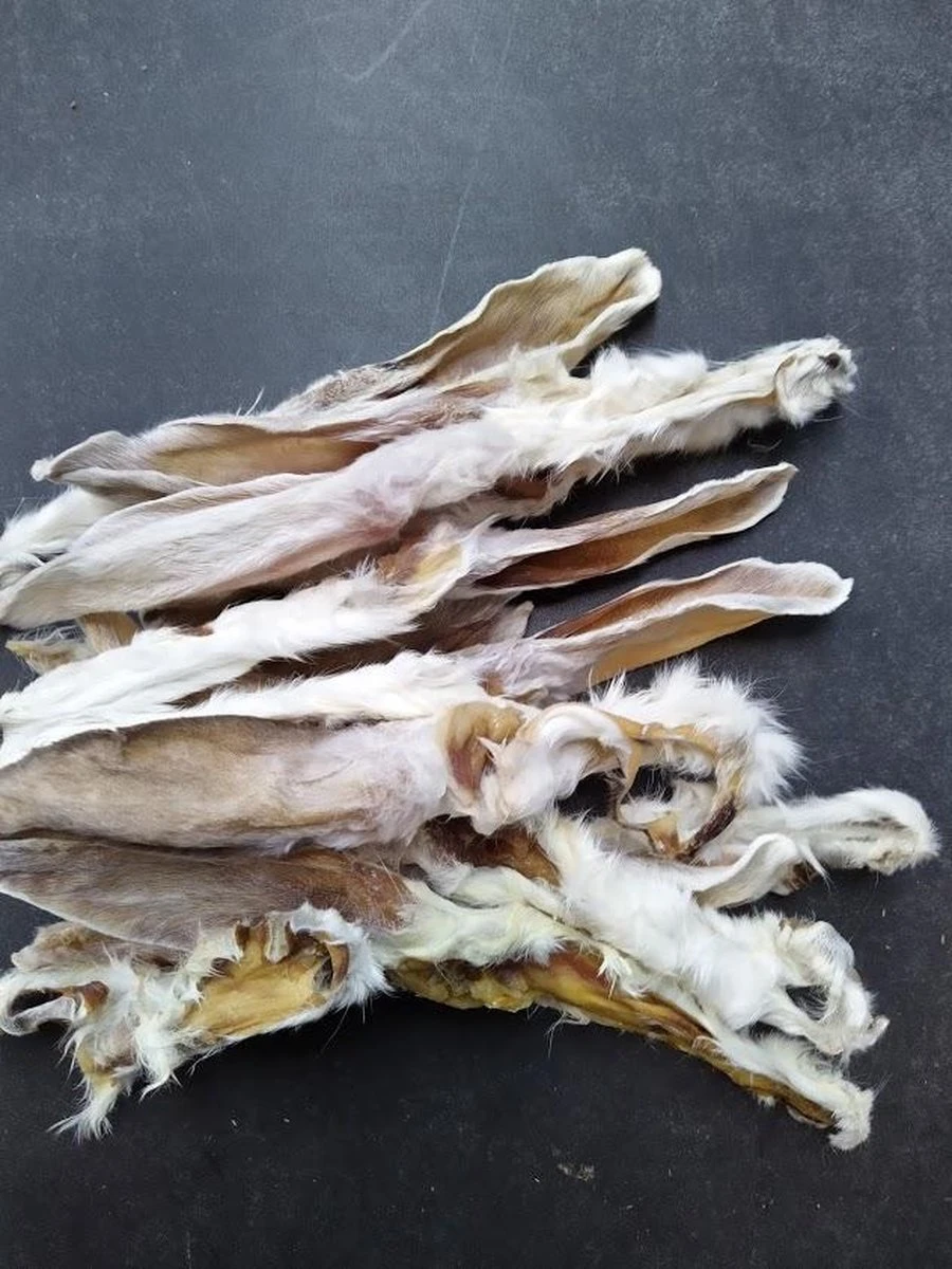 Konijn Oren Met Haar 1kg Van De Snackmeester 100% Natuurlijk Natural Naturel - Afbeelding 2