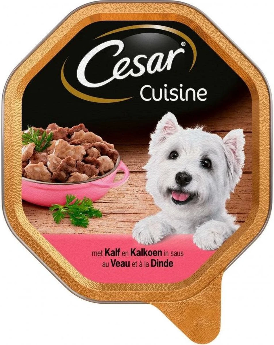 Cesar Cuisine Honden Natvoer - Kalf & Kalkoen In Saus - 14 X 150 Gr - Afbeelding 3