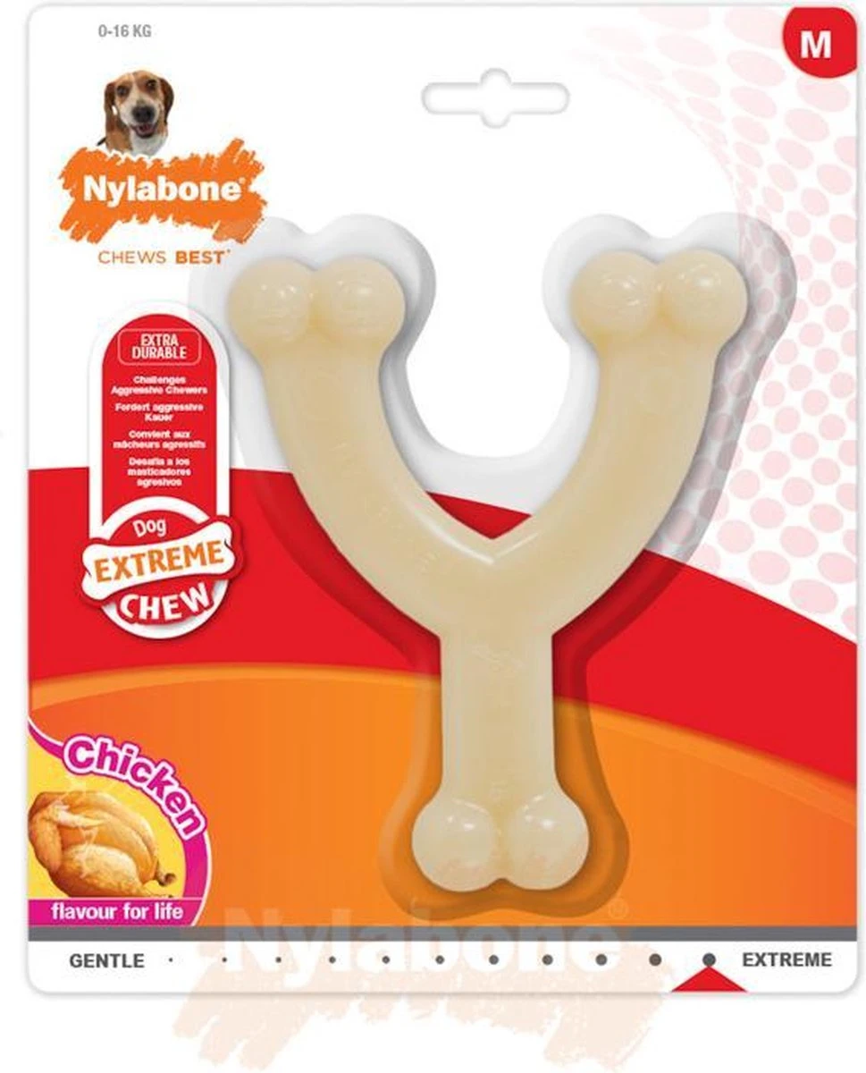 Nylabone Extreme Kauwbot Vorkbeen - Voor De Krachtigste Kauwers - Bizon Of Kipsmaak - S/M/L - Smaak: Bizon, Maat: Large - Afbeelding 7