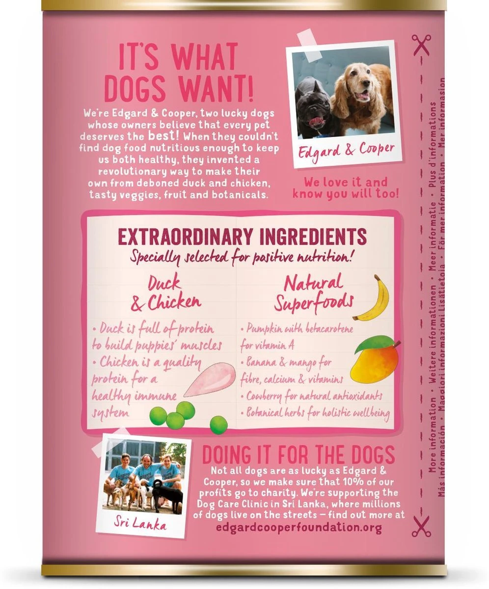 Edgard & Cooper Eend & Kip Blik - Voor Puppy's - Hondenvoer - 12 X 400 G - Afbeelding 7