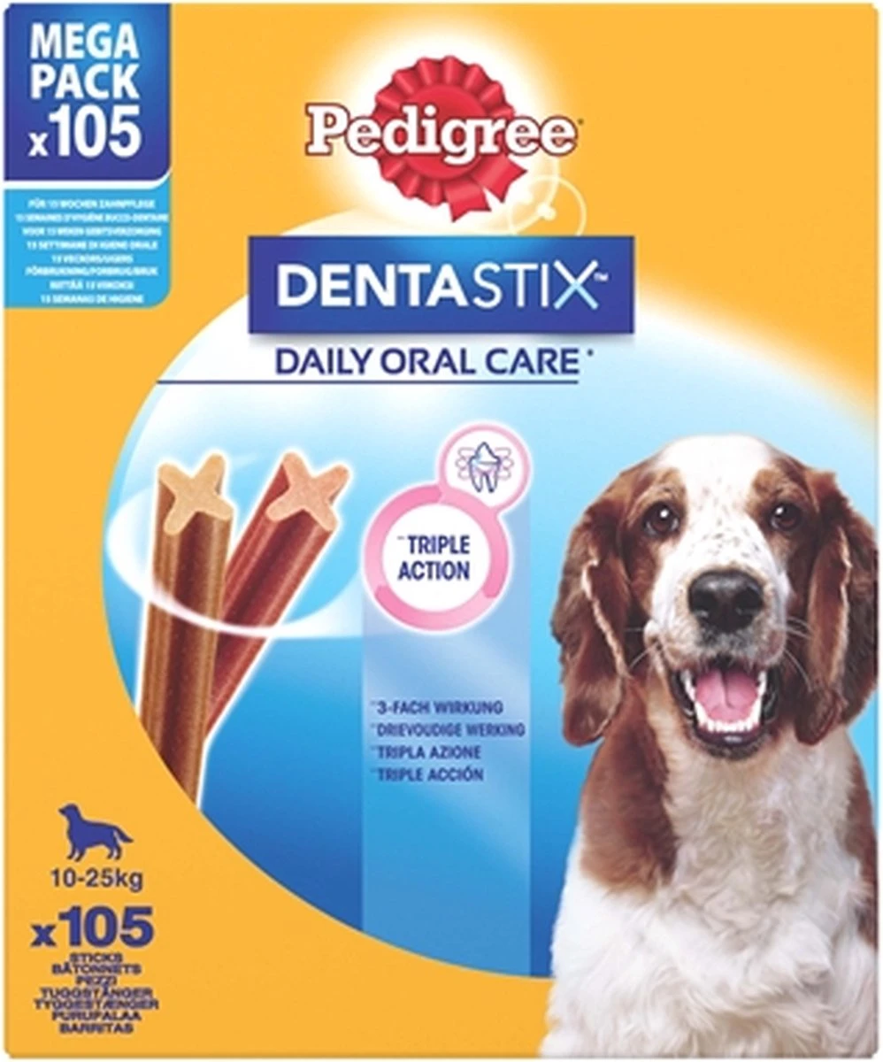 Pedigree Dentastix Kauwstaven - Gebitsverzorgende Hondensnacks - Medium - 105 Stuks - Afbeelding 9